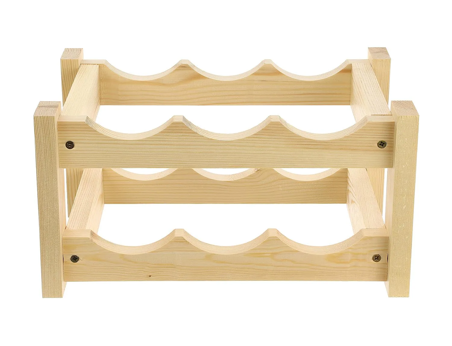 GoodFreshDecor Weinregal Holz für 6 Flaschen 34x24x17,5 cm Kiefer