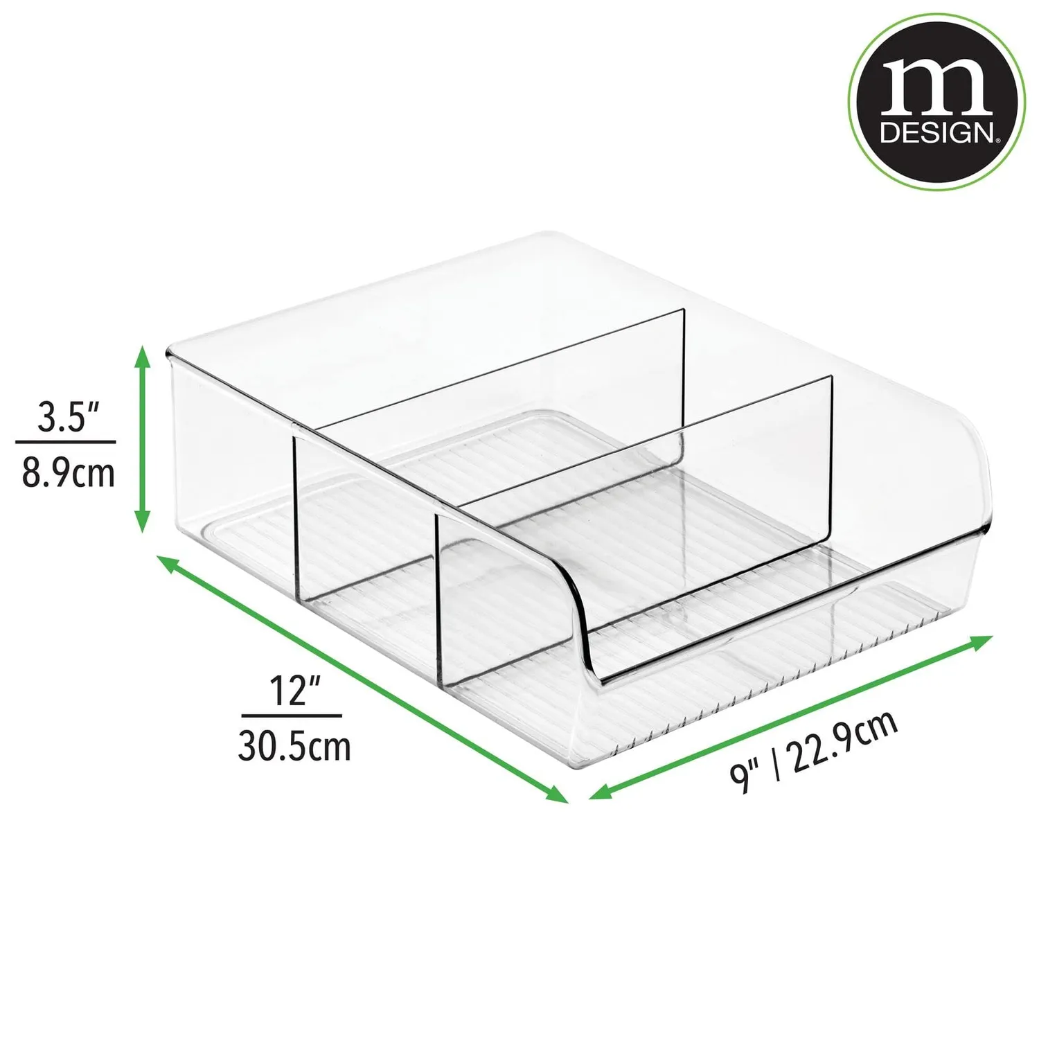 M Design Aufbewahrungsbox 3 Fächer Gewürzbox 2er-Set durchsichtig