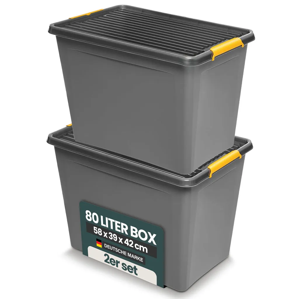 Kreher Solid Box Aufbewahrungsbox mit Deckel 60 L