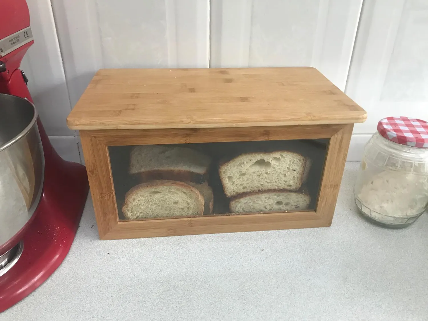 mDesign Brotkasten Holz natur mit Schneidebrett Deckel