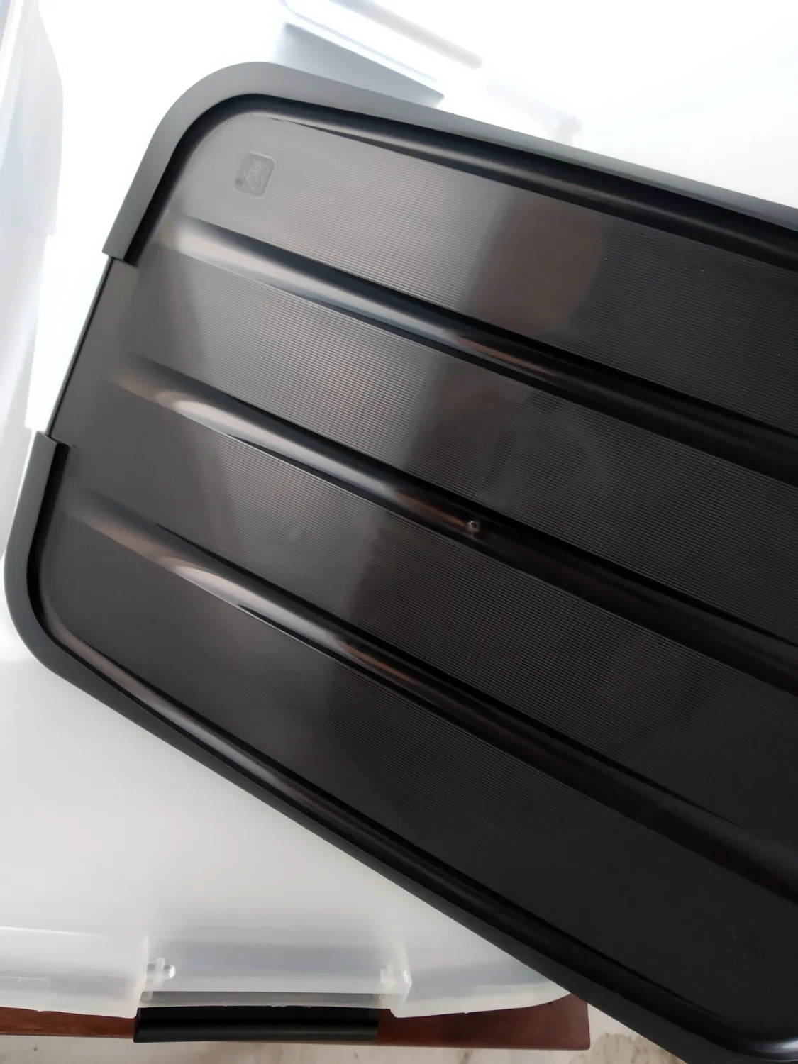Iris Ohyama Aufbewahrungsbox 45L 3er-Set Schwarz Deckel