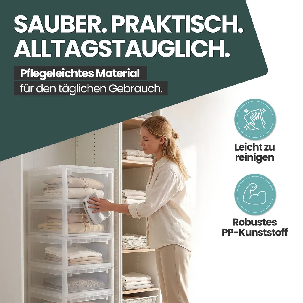 Kreher Schubladenbox Set L 23L + 2x S 7L transparent
