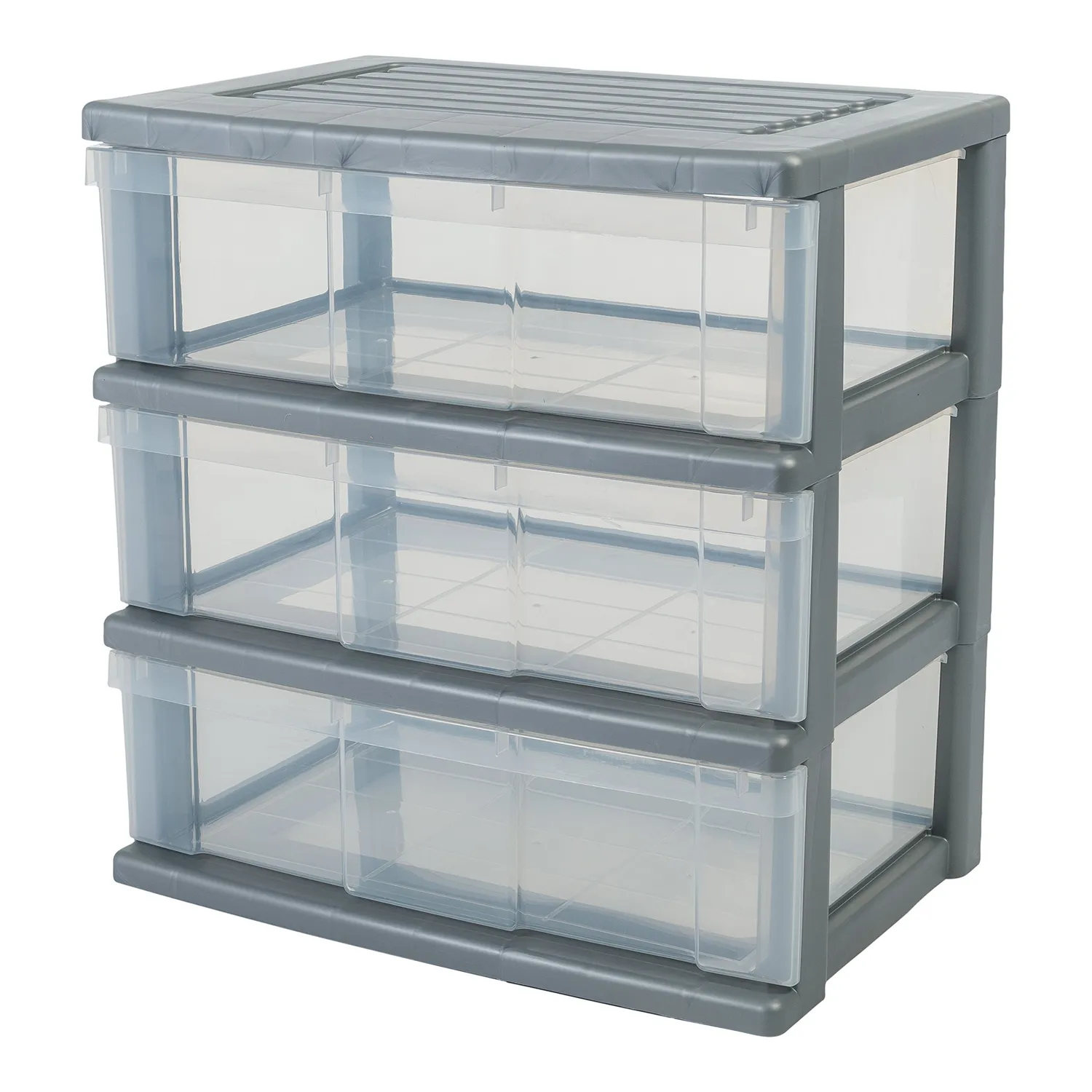 Iris Ohyama WC-N603 Rollcontainer 34 L 3 Schubladen silber