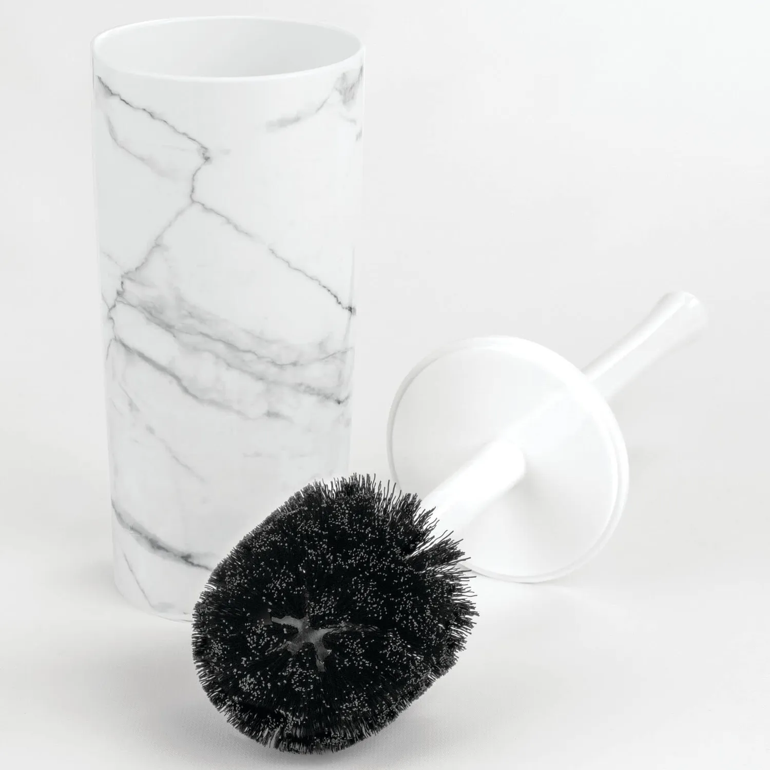 mDesign WC-Bürste mit Halter weiß marmoriert Kunststoff