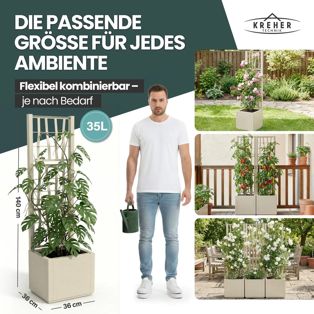 Kreher Ethica Spalier Pflanzkasten Beige 2er-Set 140 cm