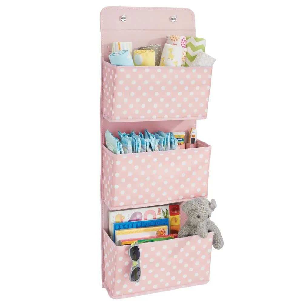mDesign Hängeorganizer 2er-Set Tür rosa/weiß 3 Taschen
