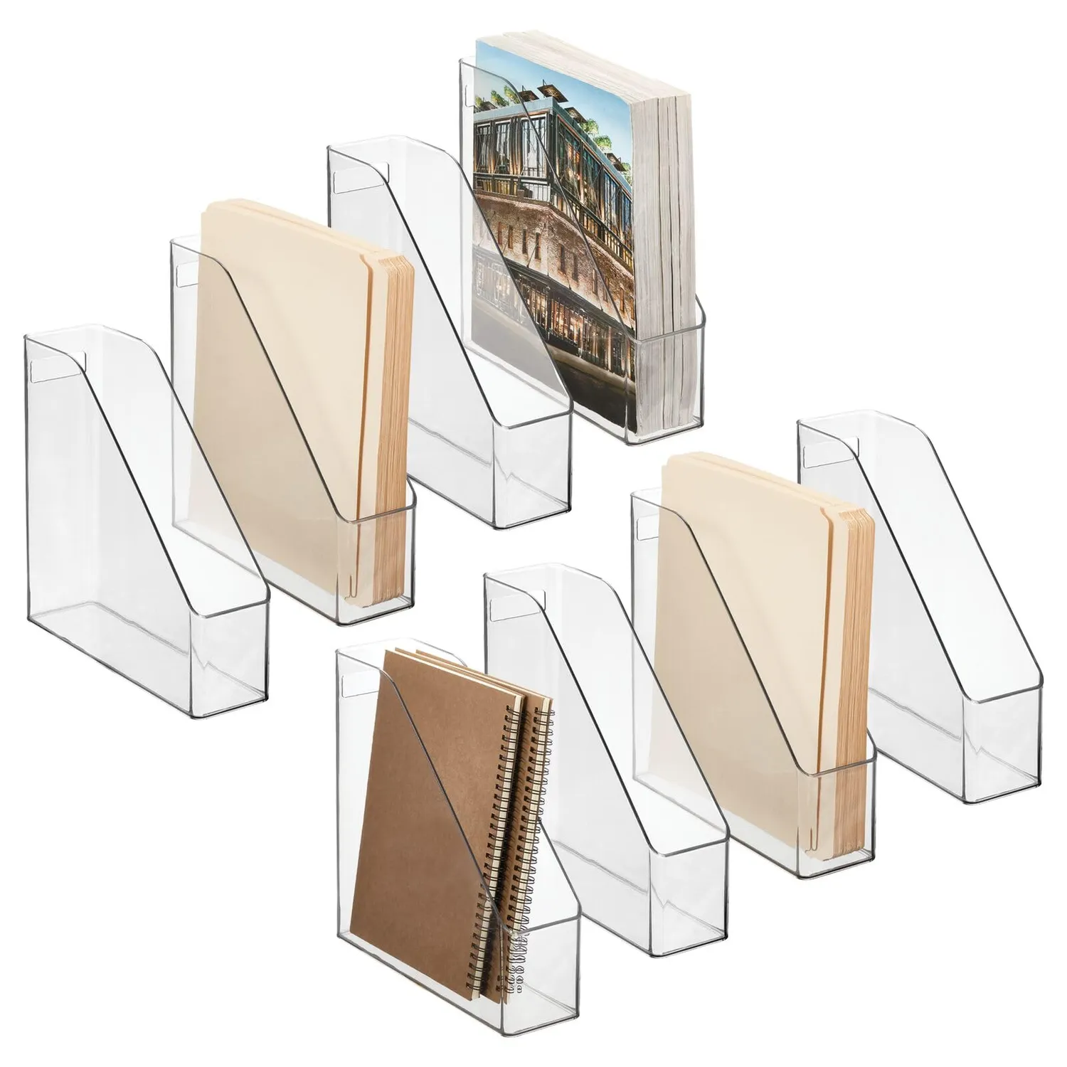 mDesign Ligne Aktenordner Stehsammler transparent 4er-Set