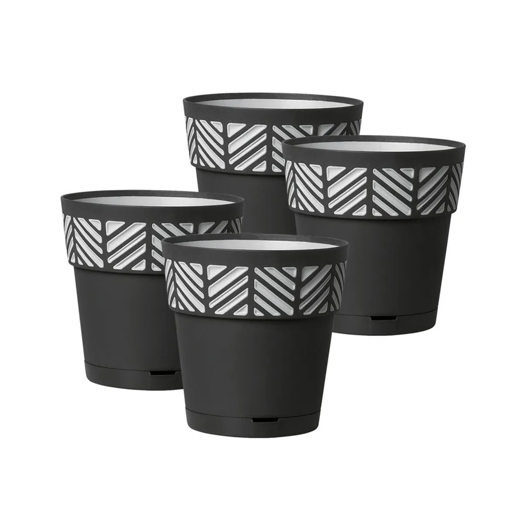 Kreher Orfeo Pflanztöpfe 15x15 cm 4er Set Terrakotta 3D