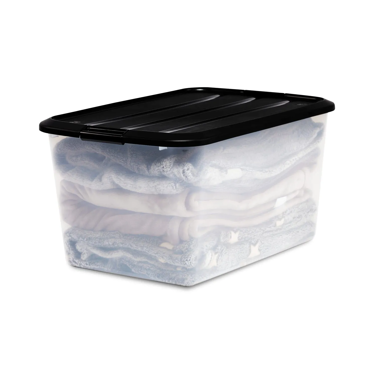 Iris Ohyama TB-45 Aufbewahrungsbox 45L schwarz 6er-Set Deckel