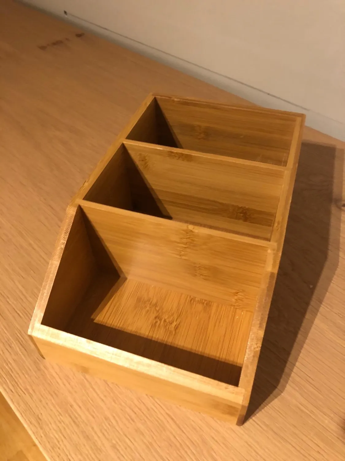 mDesign Bambus Ordnungsbox Holzkiste bambusfarben offen