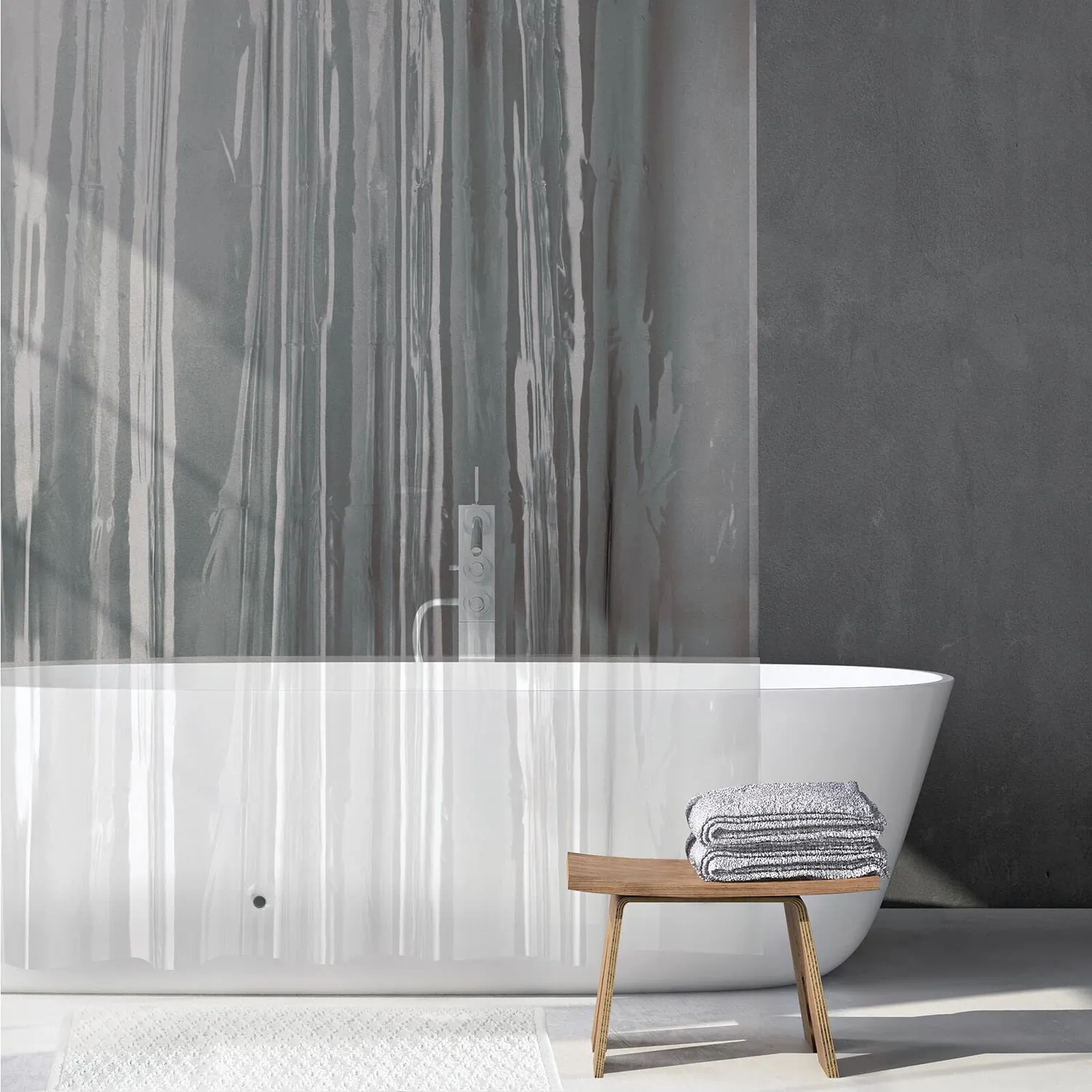 mDesign Duschvorhang Liner transparent PEVA 183x244cm