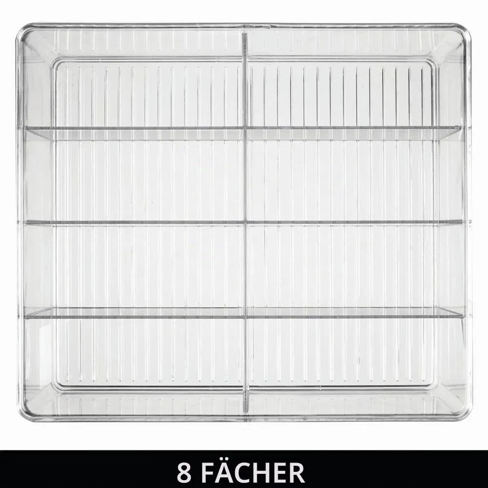 mDesign Aufbewahrungsbox Küchen Organizer 8 Fächer transparent