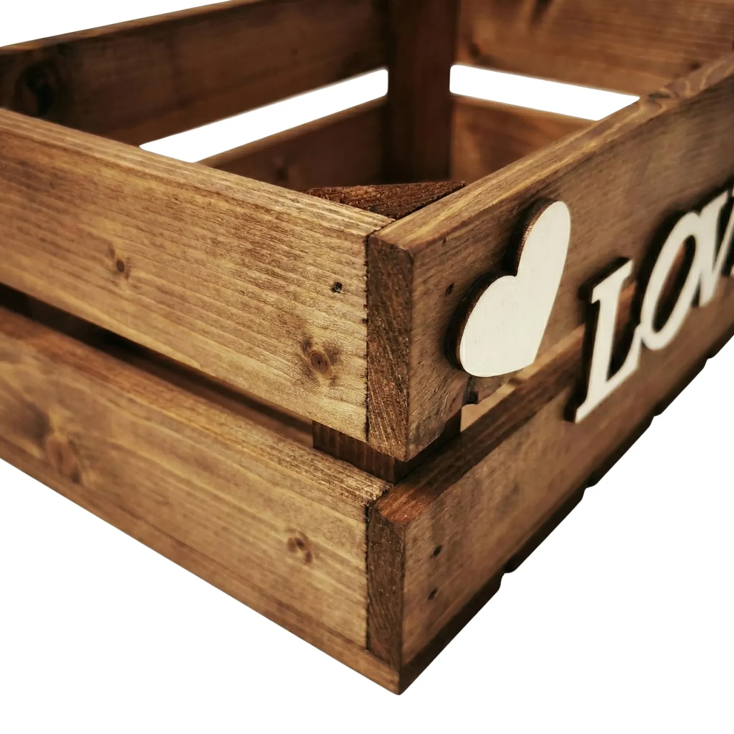 GoodFreshDecor Love Holzkiste 30x20x12 cm Braun Geschenkbox
