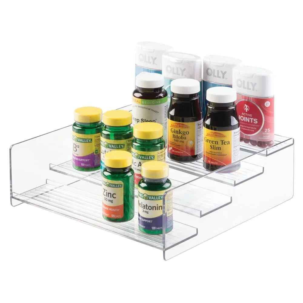mDesign Gewürzregal Kunststoff durchsichtig 4-stufig 2er-Set