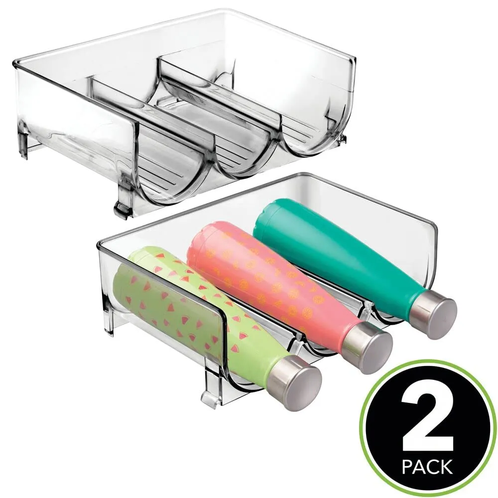 mDesign Flaschenhalter Grau Stapelbar 2er Set für 6 Flaschen