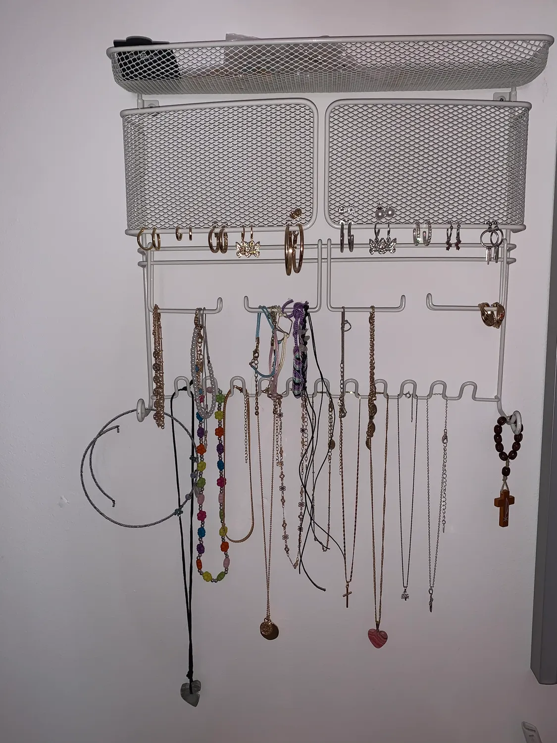 mDesign Schmuckhalter Wand weiß für Ketten Ohrringe