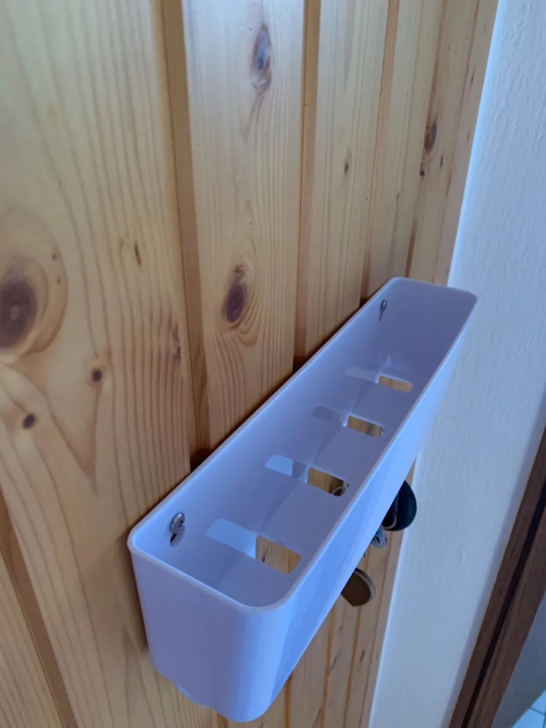 mDesign Schlüsselkasten Weiß Wand mit Ablage 5 Haken