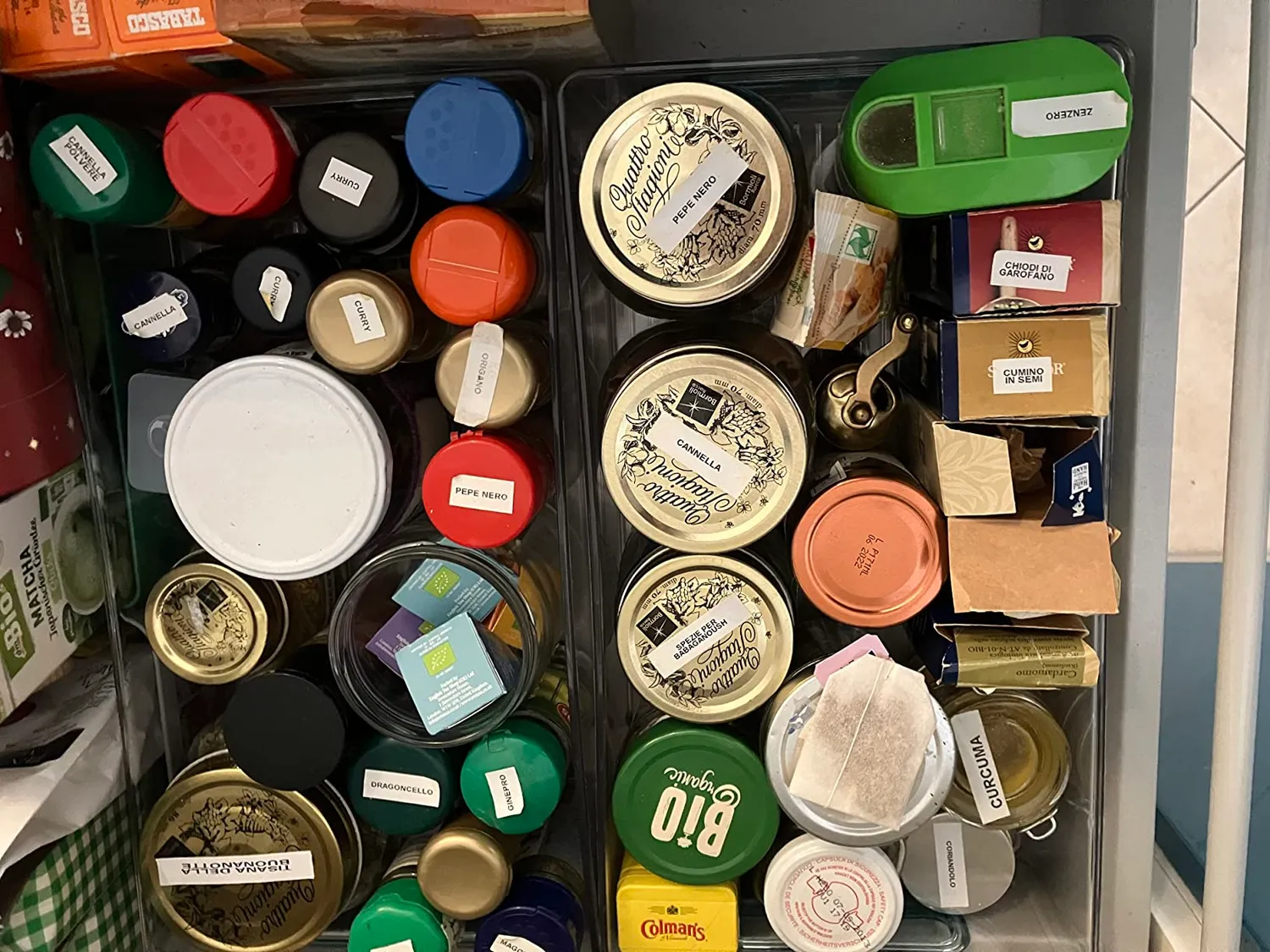 mDesign Kühlschrank Box Klar-Blau Vorratsbehälter 2er-Set Griff