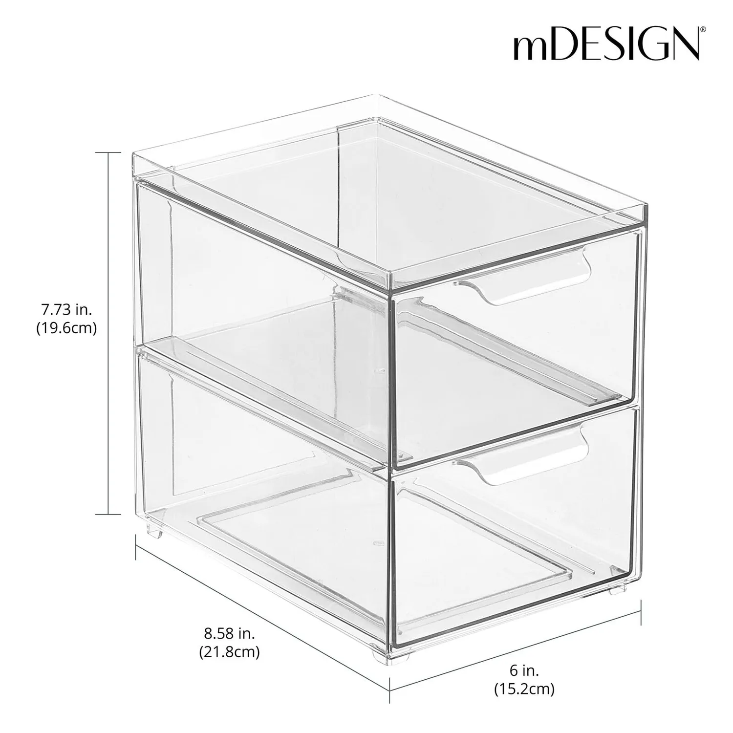 mDesign Schubladenbox Schuhbox transparent 2er-Set