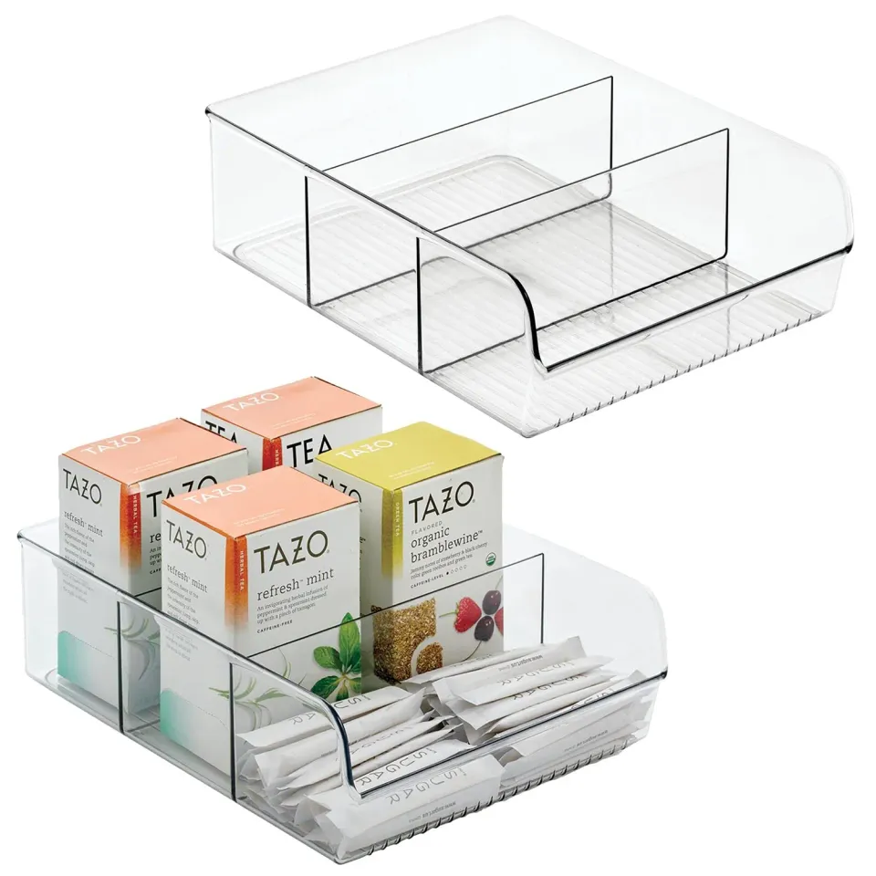 M Design Aufbewahrungsbox 3 Fächer Gewürzbox 2er-Set durchsichtig