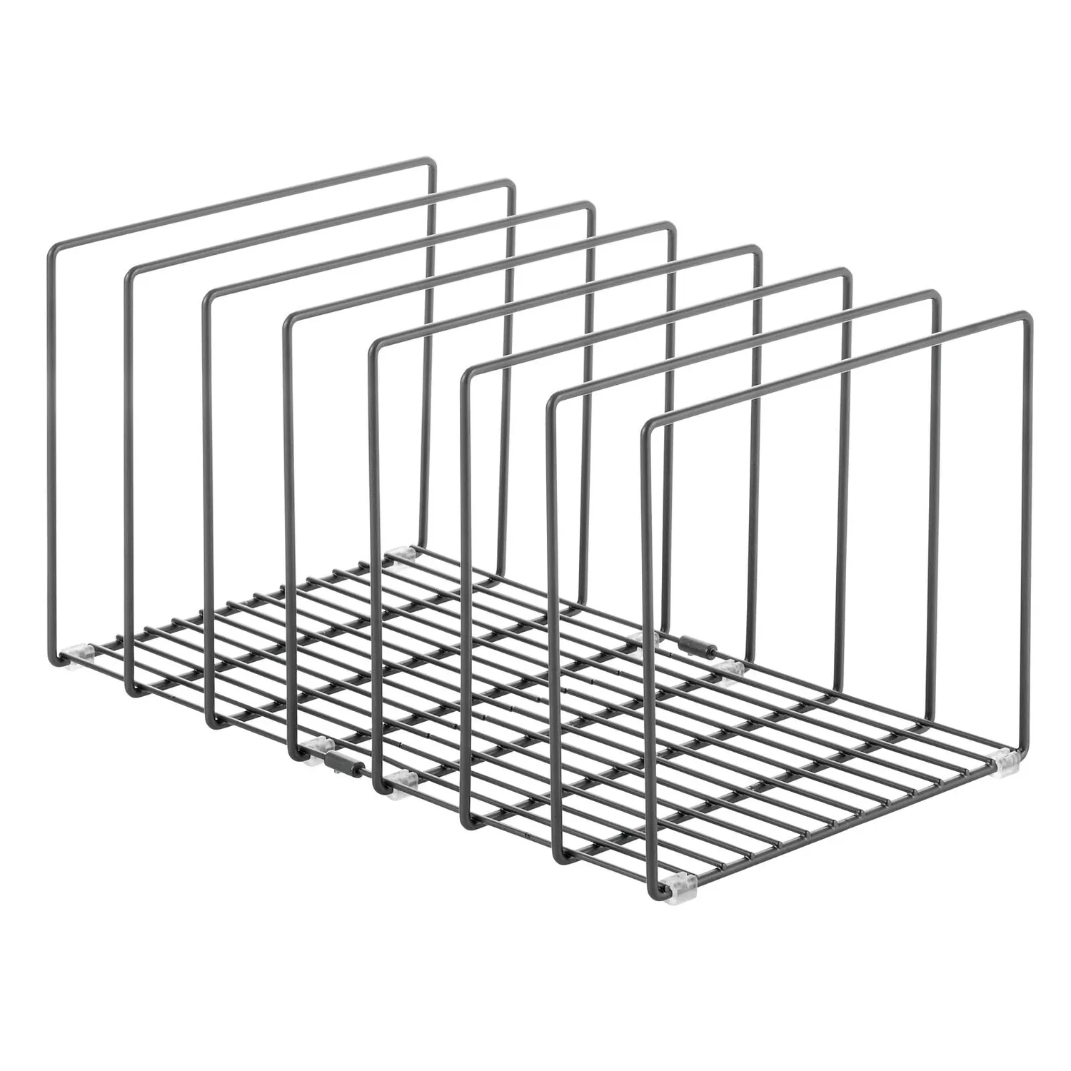 mDesign Pfannenhalter Metall grau 8 Fächer extra breit