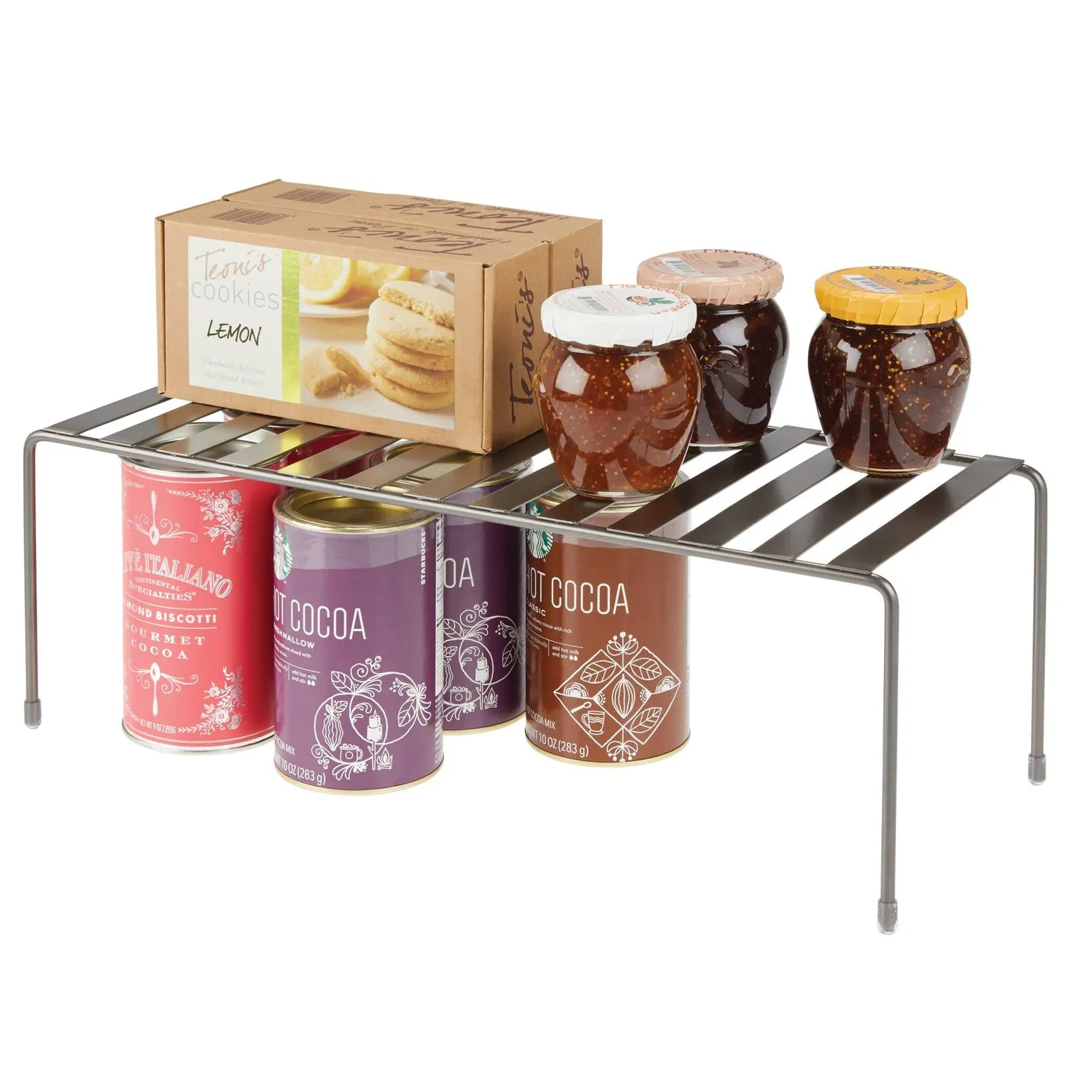 mDesign Küchenregal 2er-Set Metall dunkelgrau extra groß