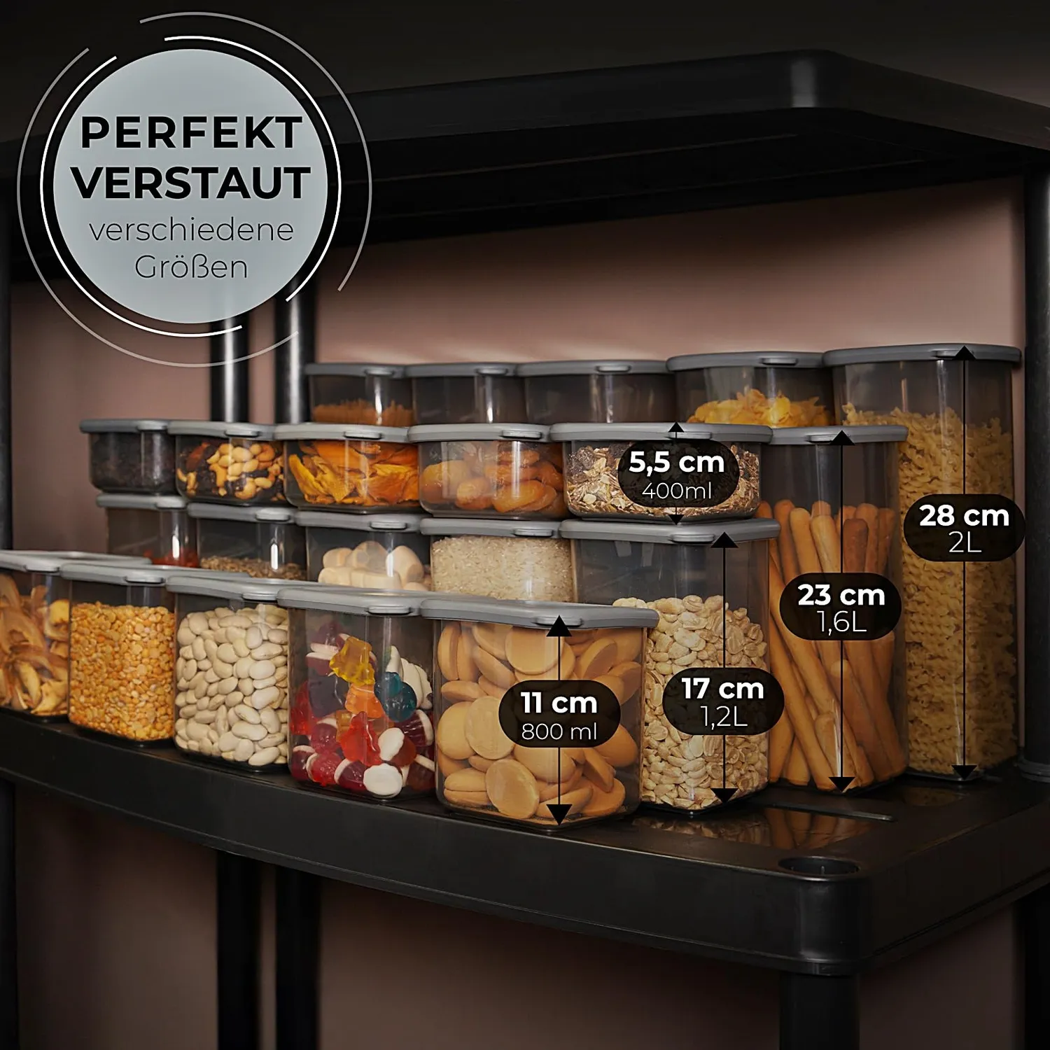 astor24 Premium Vorratsdosen 10er-Set 0,5-2L luftdicht