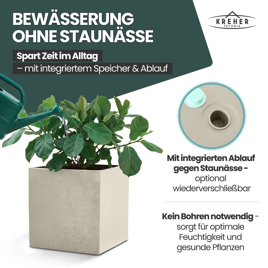 Kreher Millennium Pflanzkübel 40L eckig Creme Weiß