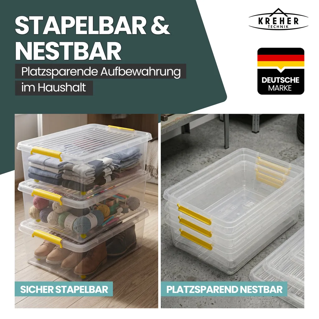 Kreher Simple Store Aufbewahrungsbox 30 L transparent