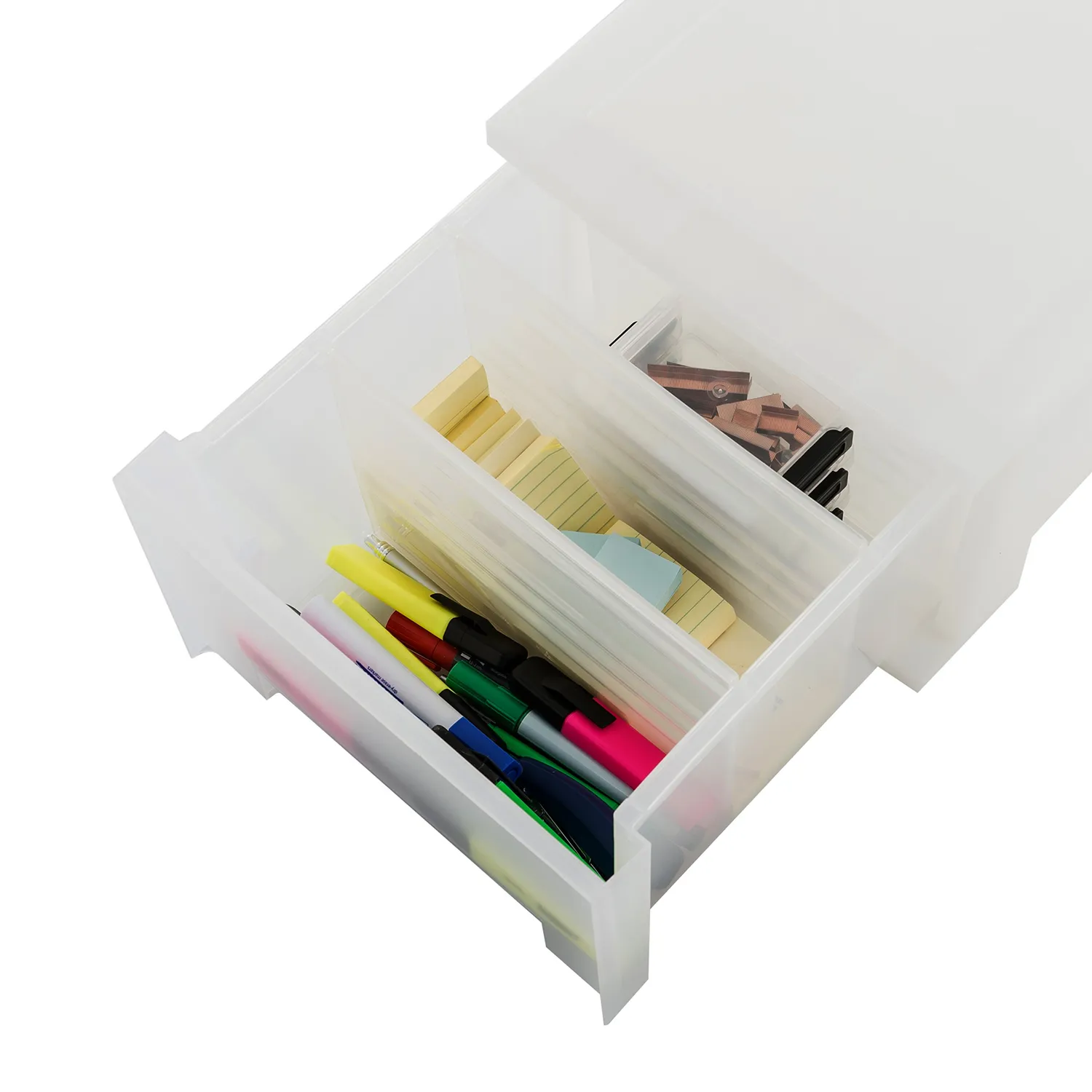 Iris Ohyama SD-220 Stapelbox 4er-Set frostweiß 15L