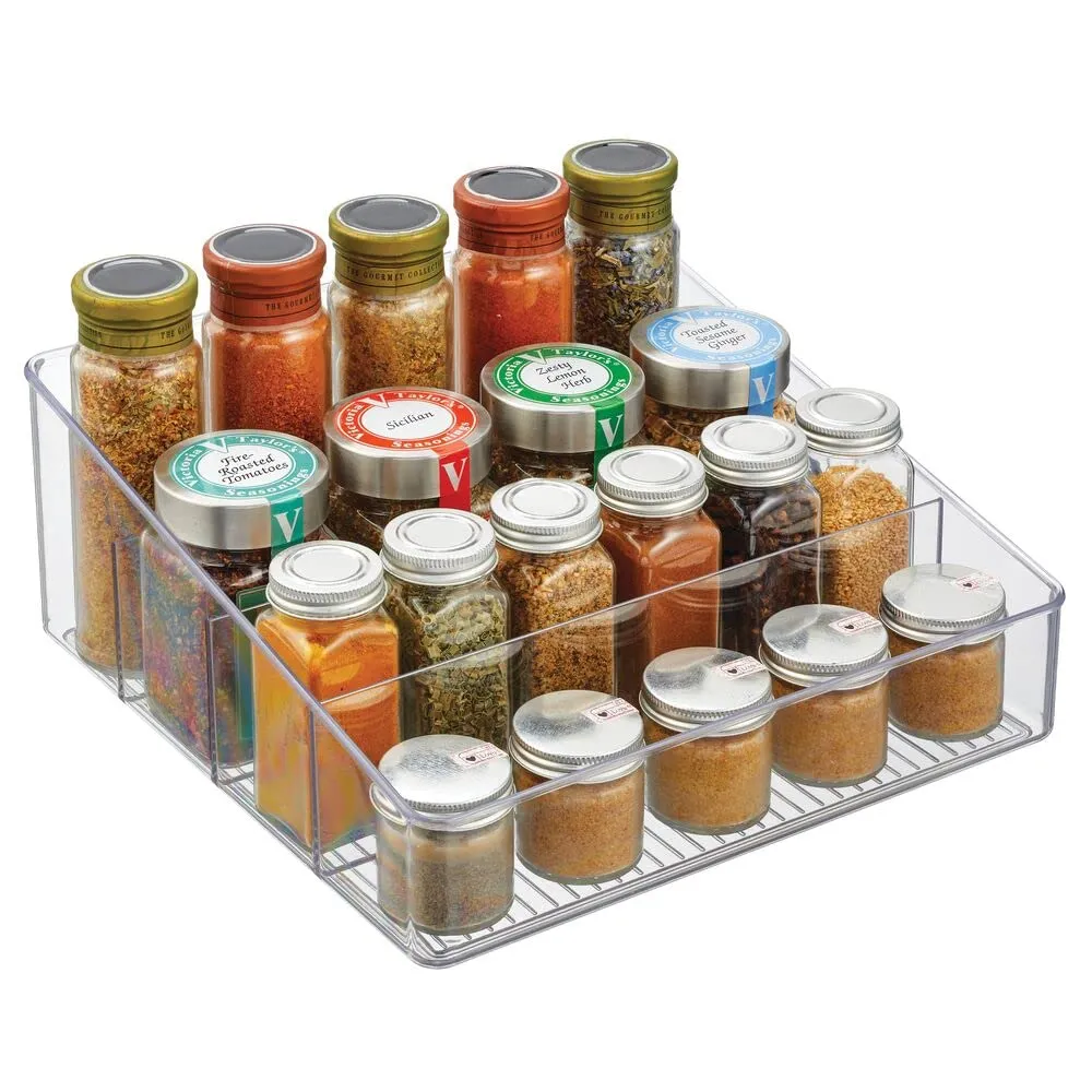 mDesign Küchen Organizer Kunststoff 4er-Set durchsichtig