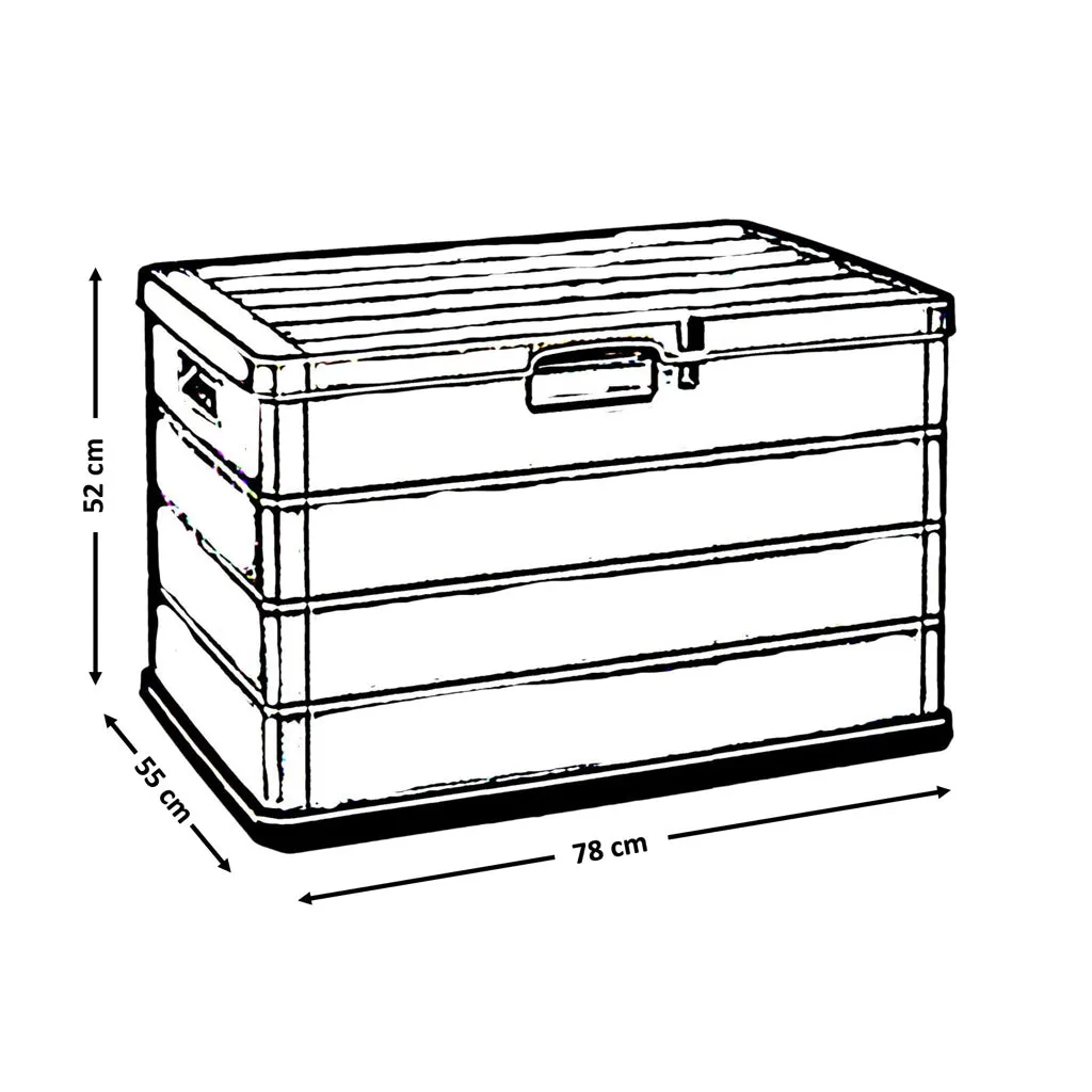 Kreher XXL Kissenbox 170 Liter Box Anthrazit Holz-Optik