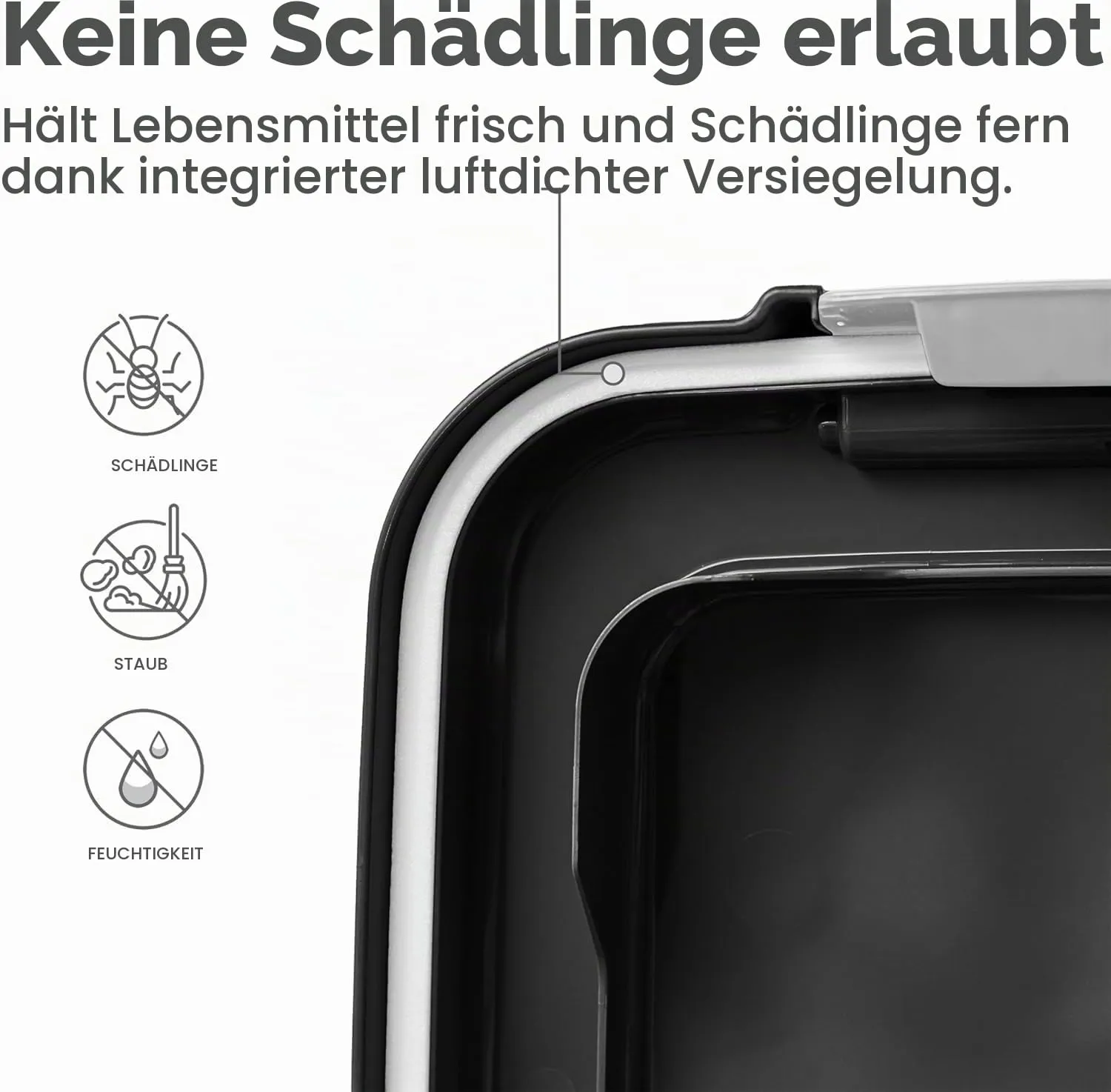 Iris Ohyama MP-8 MP-1 Futterbox 30+10L schwarz luftdicht