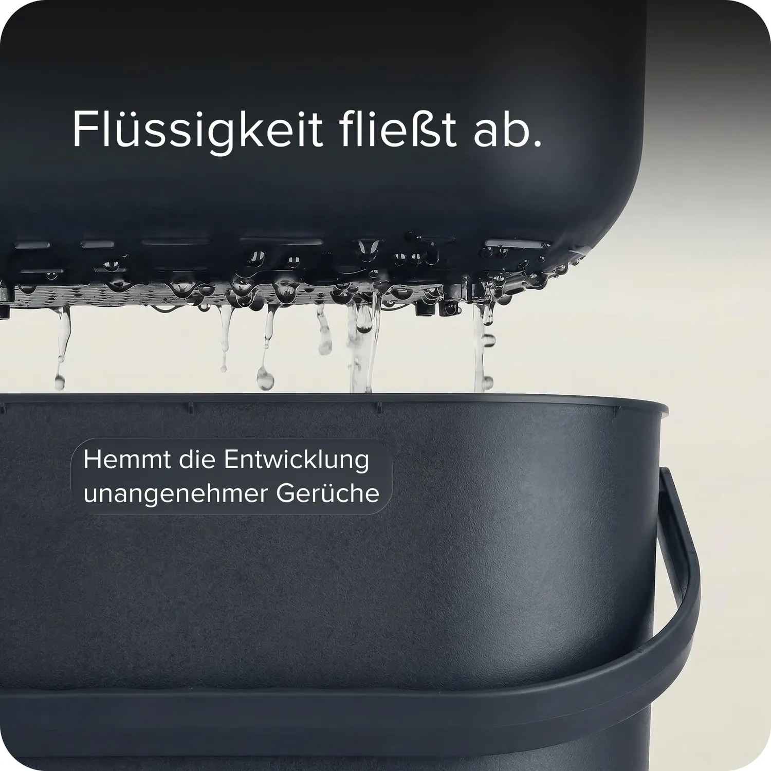 Black Sweden Home Biomülleimer 7L Anthrazit Grau Sieb