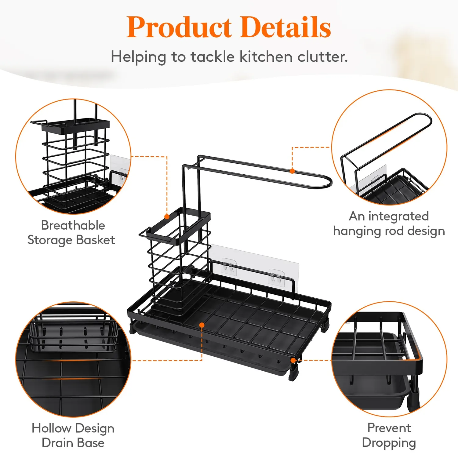Lifewit Spülbecken Organizer Küchen Caddy Abtropfhalter
