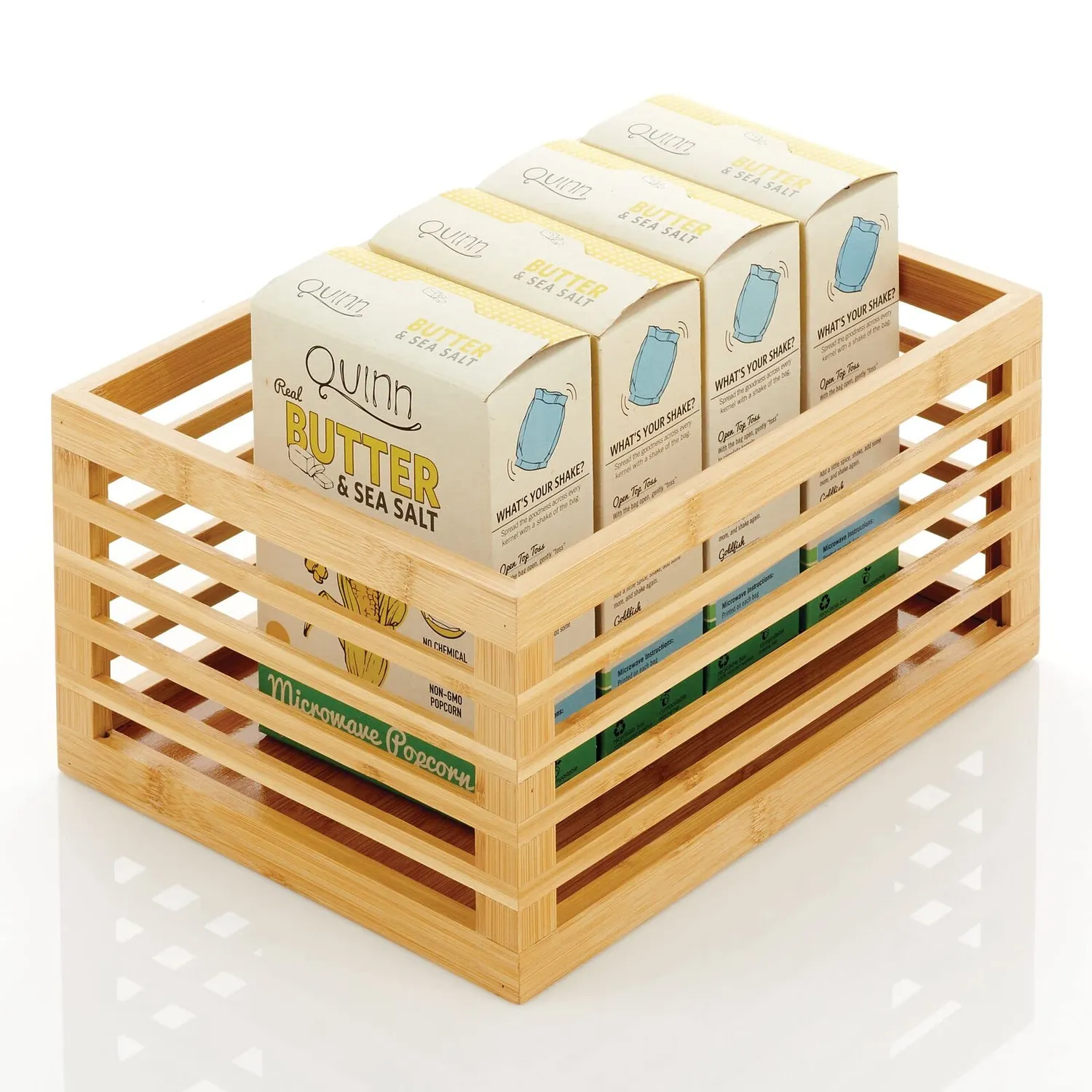 mDesign Küchen Organizer Bambus 6er-Set natur 30,5 cm