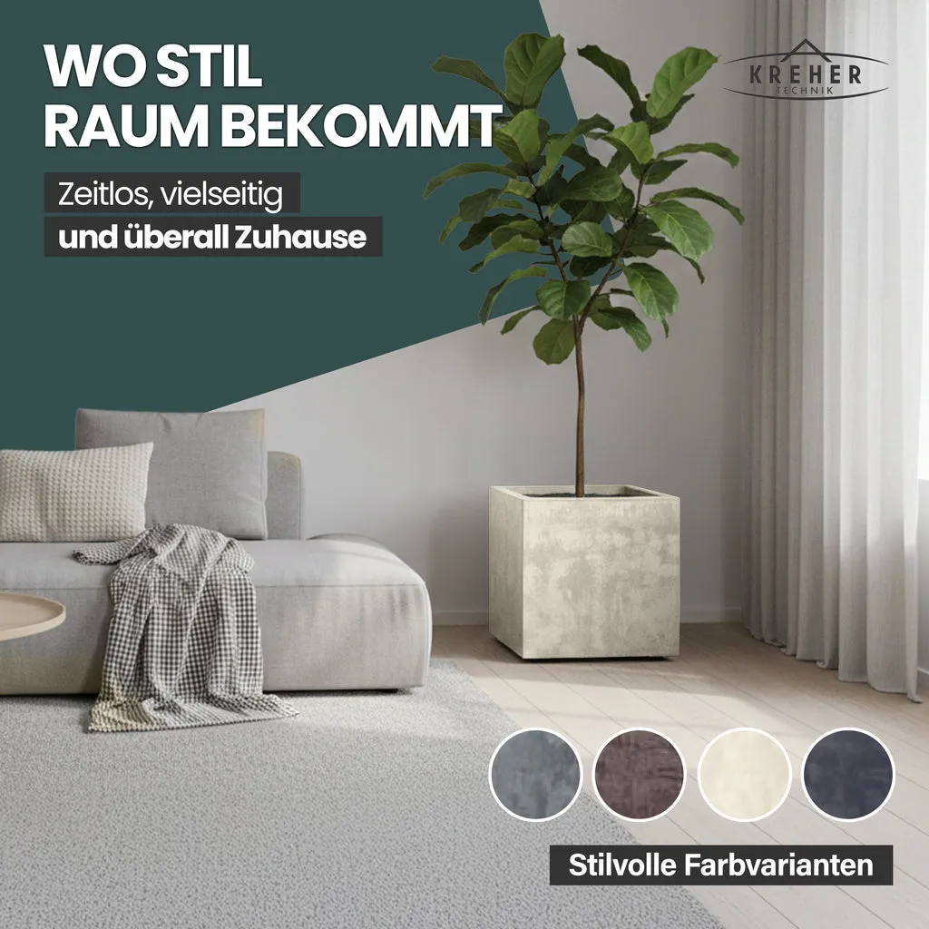 Kreher Millennium Pflanzkübel 40L eckig Creme Weiß