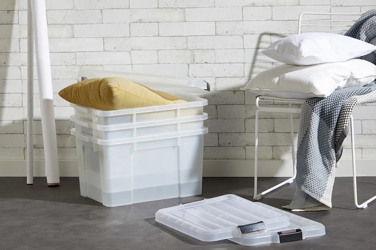 Iris Ohyama SK-450 Aufbewahrungsbox 50L 3er Set klar BPA-frei