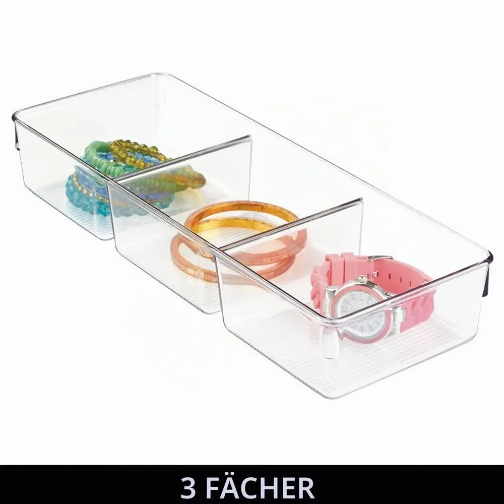 mDesign Schubladen Organizer Box 3 Fächer 2er