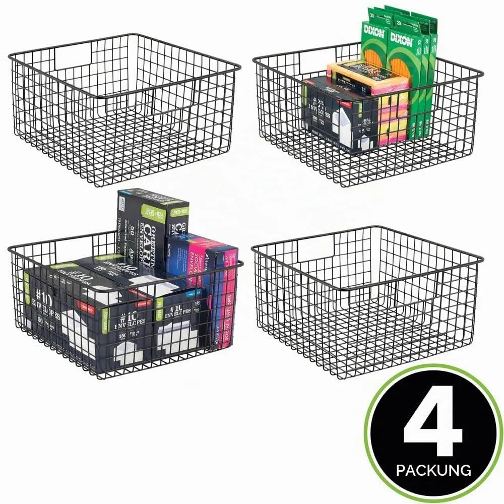 M Design Schreibtisch Organizer Gitterbox 4er-Set schwarz