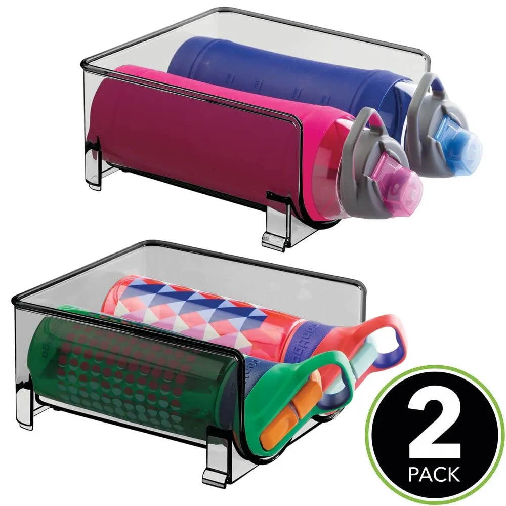 mDesign Weinflaschenregal Rauchgrau 2er-Set stapelbar