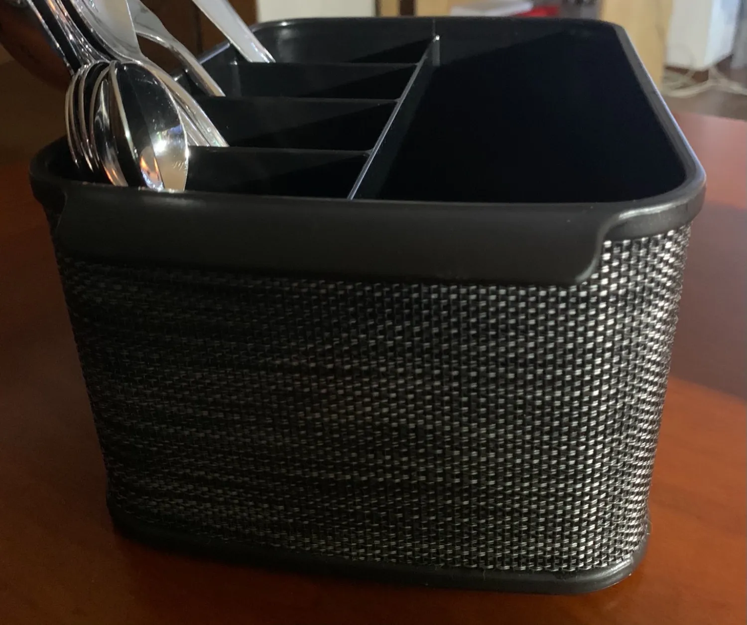 mDesign Besteckhalter 2er-Set Schwarz Besteckkorb mit Griff