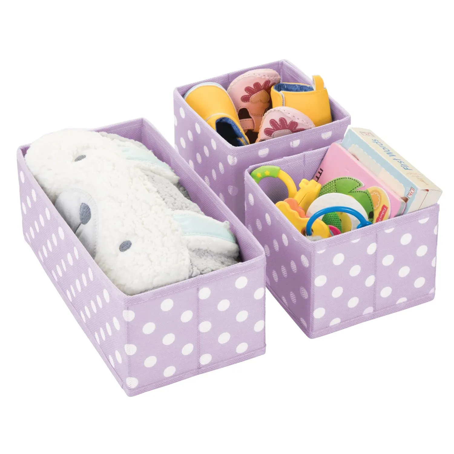 mDesign Aufbewahrungsboxen 09284MDBEU 12er Set Lila gepunktet