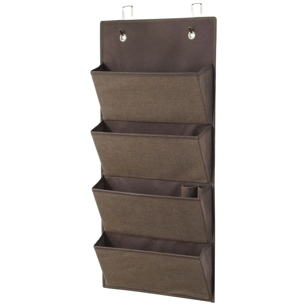 mDesign Hängeorganizer Tür 4 Taschen braun 2er-Set