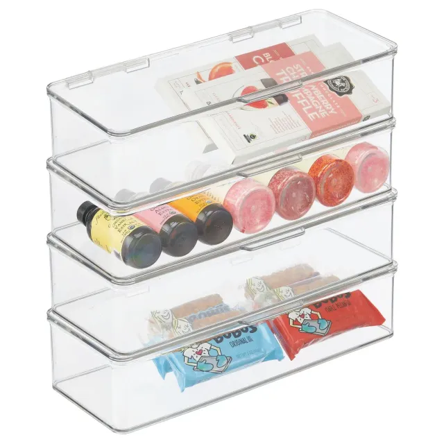 mDesign Kühlschrankbox Deckel durchsichtig 4er