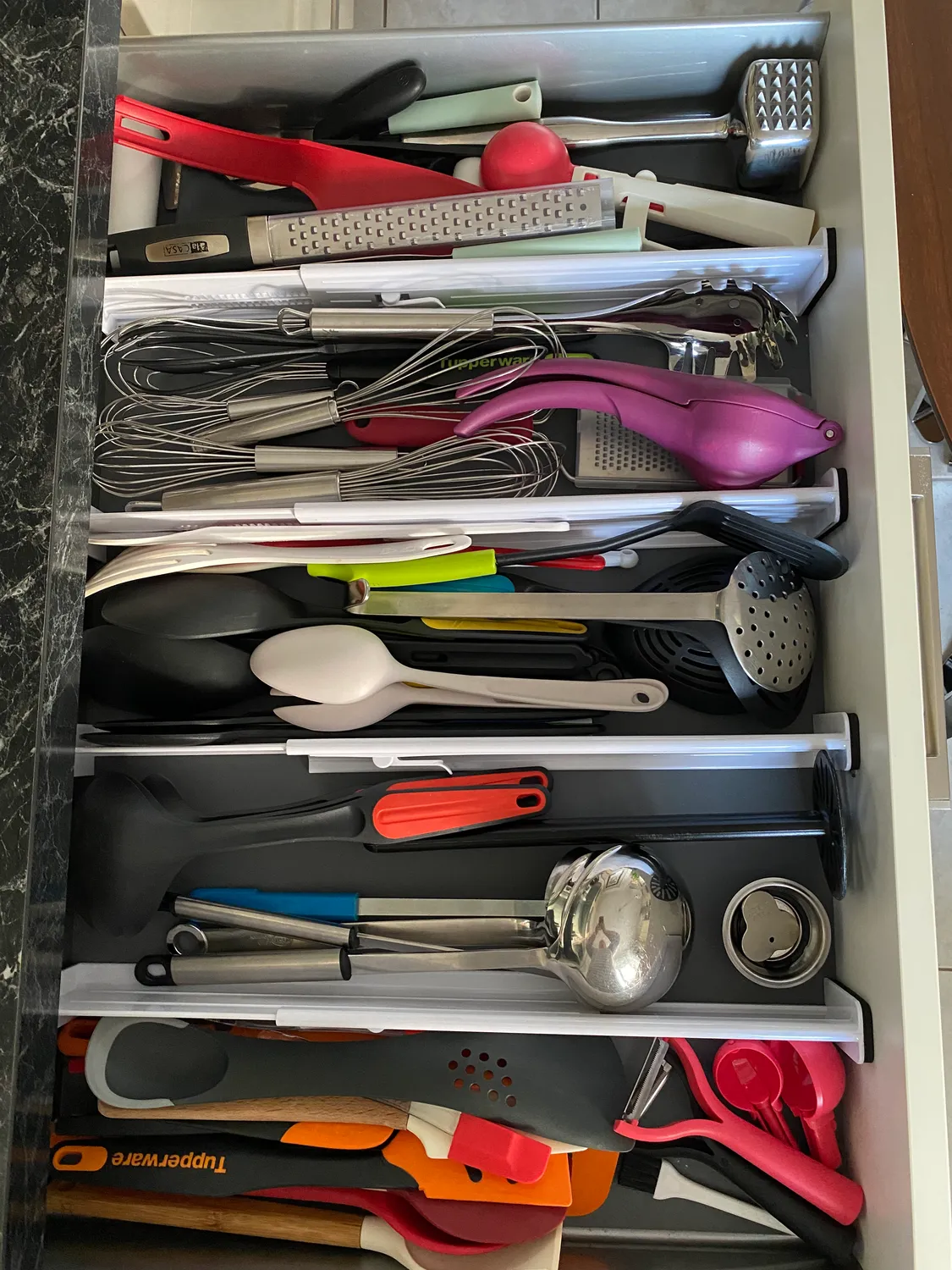 mDesign Schubladeneinsatz verstellbar Kunststoff 4er Set weiß