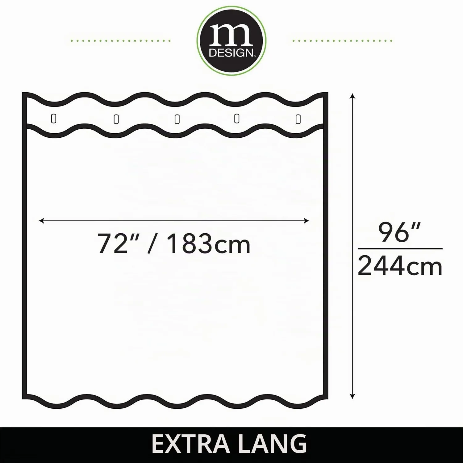 mDesign Duschvorhang Liner transparent PEVA 183x244cm