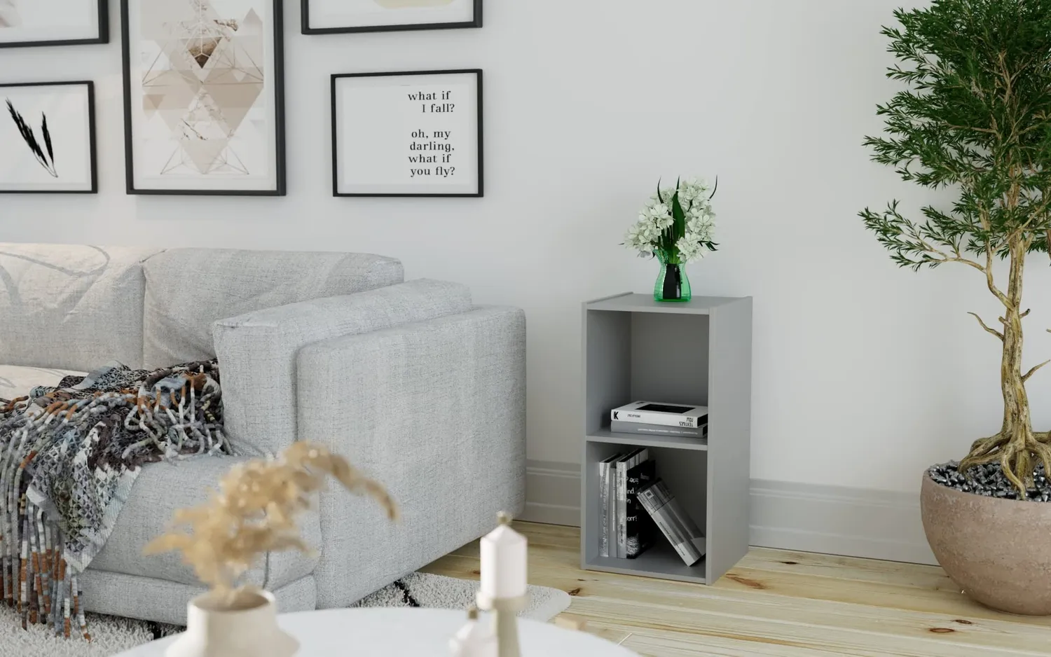 Iris Ohyama Kids KCX-2 Regal Grau 2 Fächer Holz