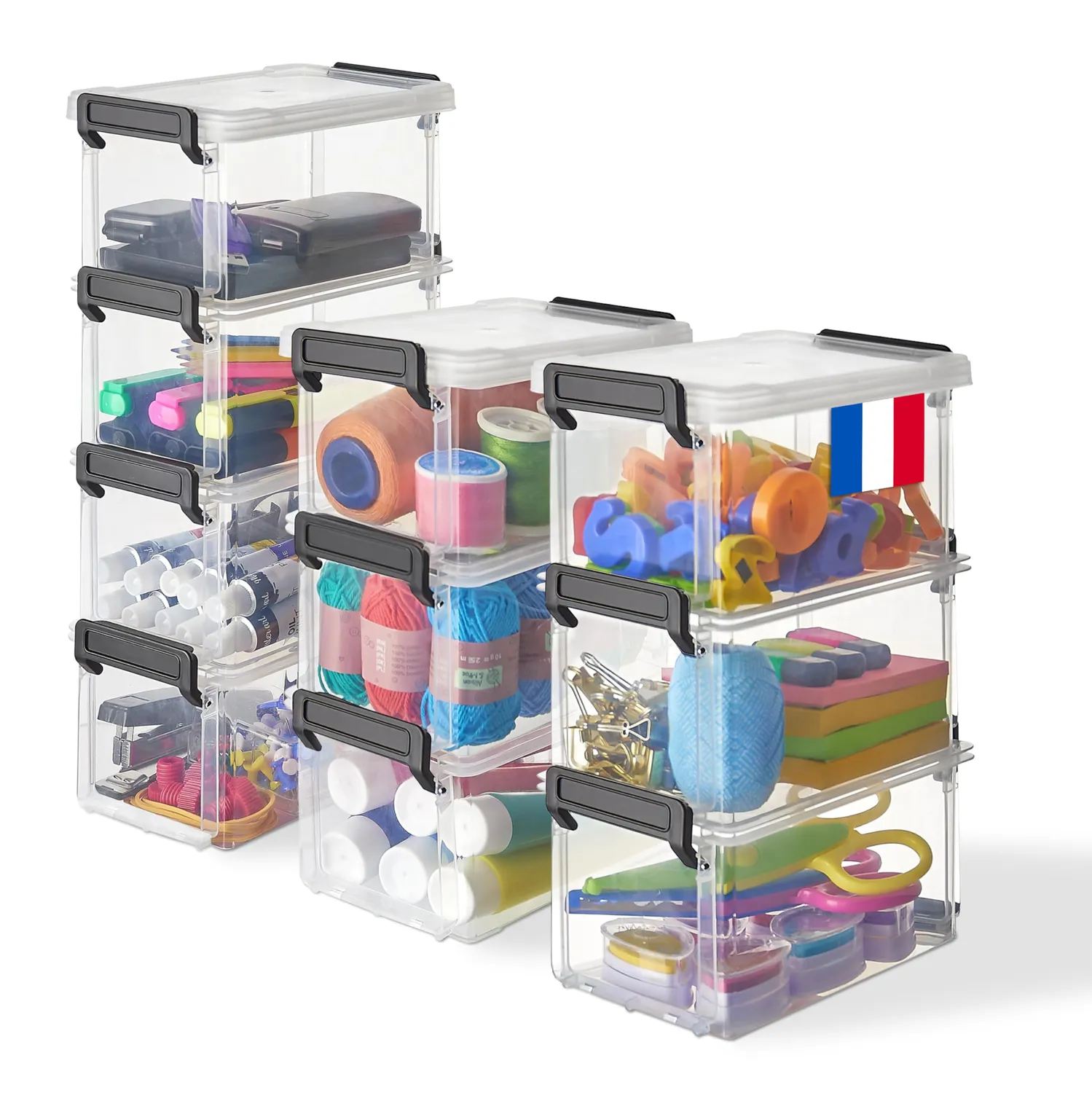Iris Ohyama Multi Box MBX-6 Aufbewahrungsbox 4x6L transparent stapelbar