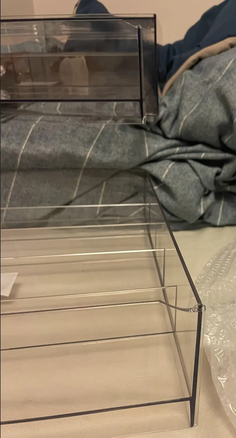 mDesign Brillenaufbewahrung 2 Schubladen weiß transparent